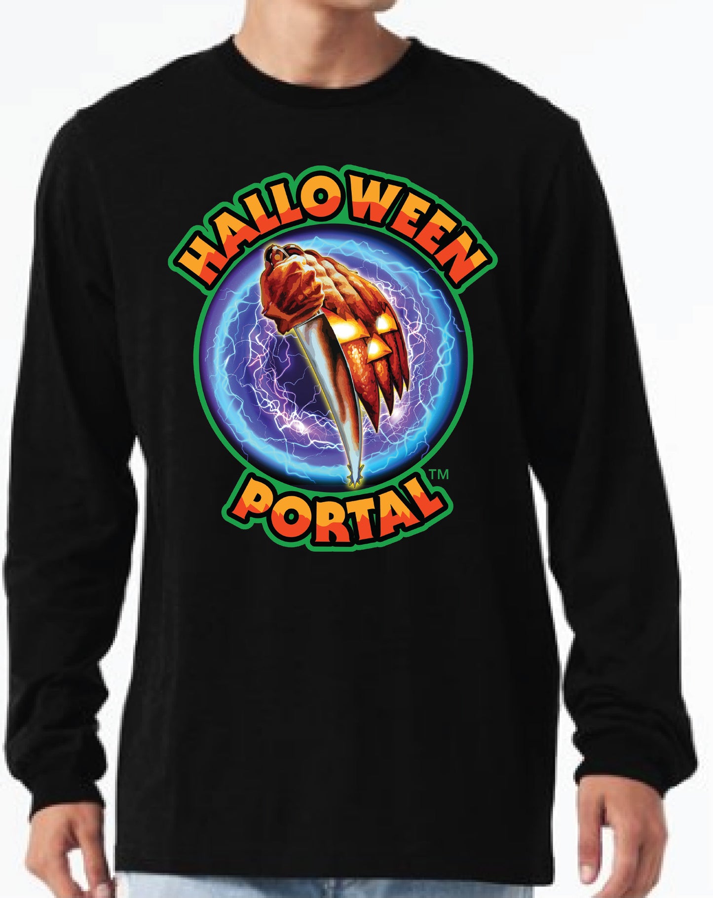 Halloween Portal Logo Men’s Longsleeve Shirt – Black