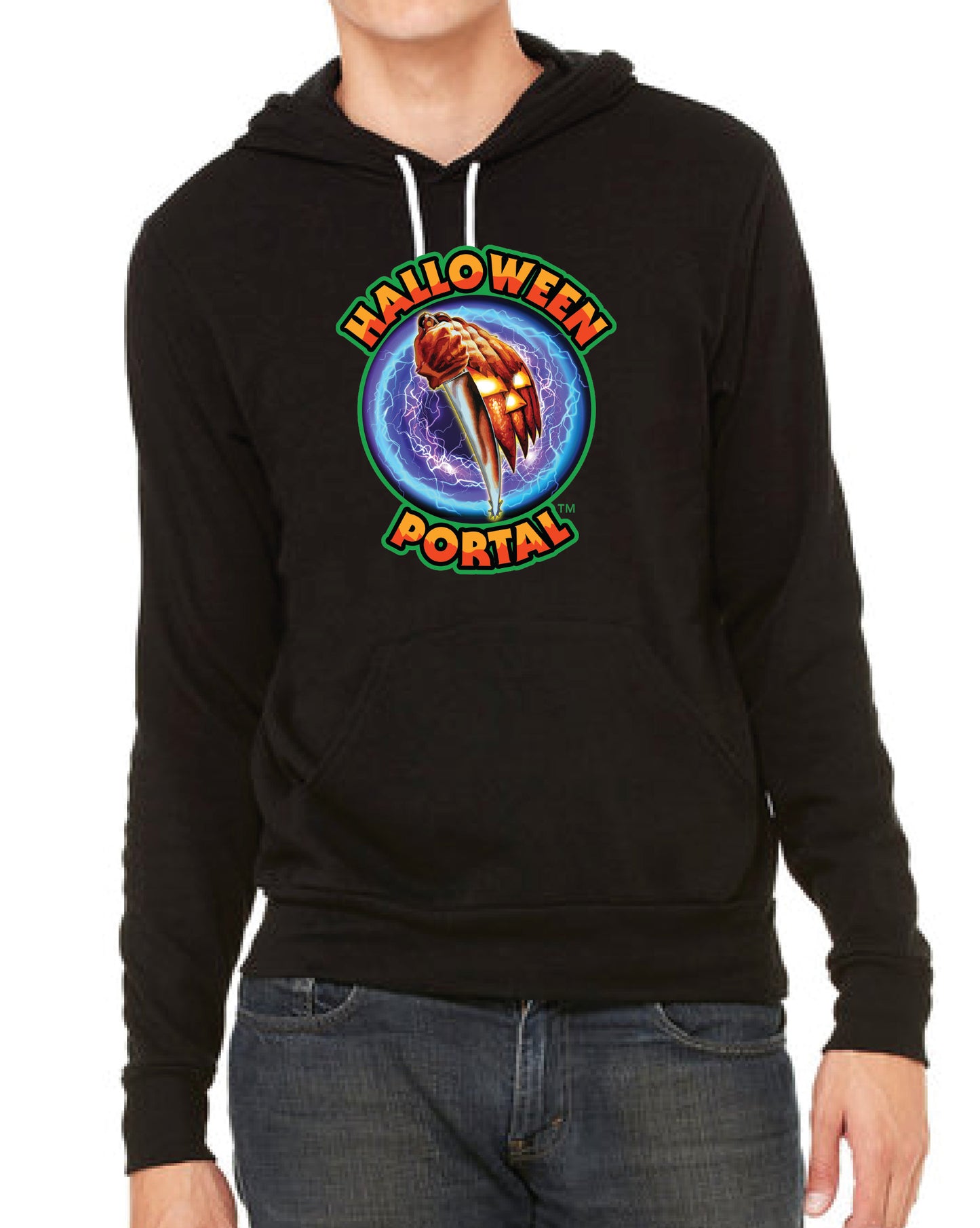 Halloween Portal Logo Men’s Hoodie - Black