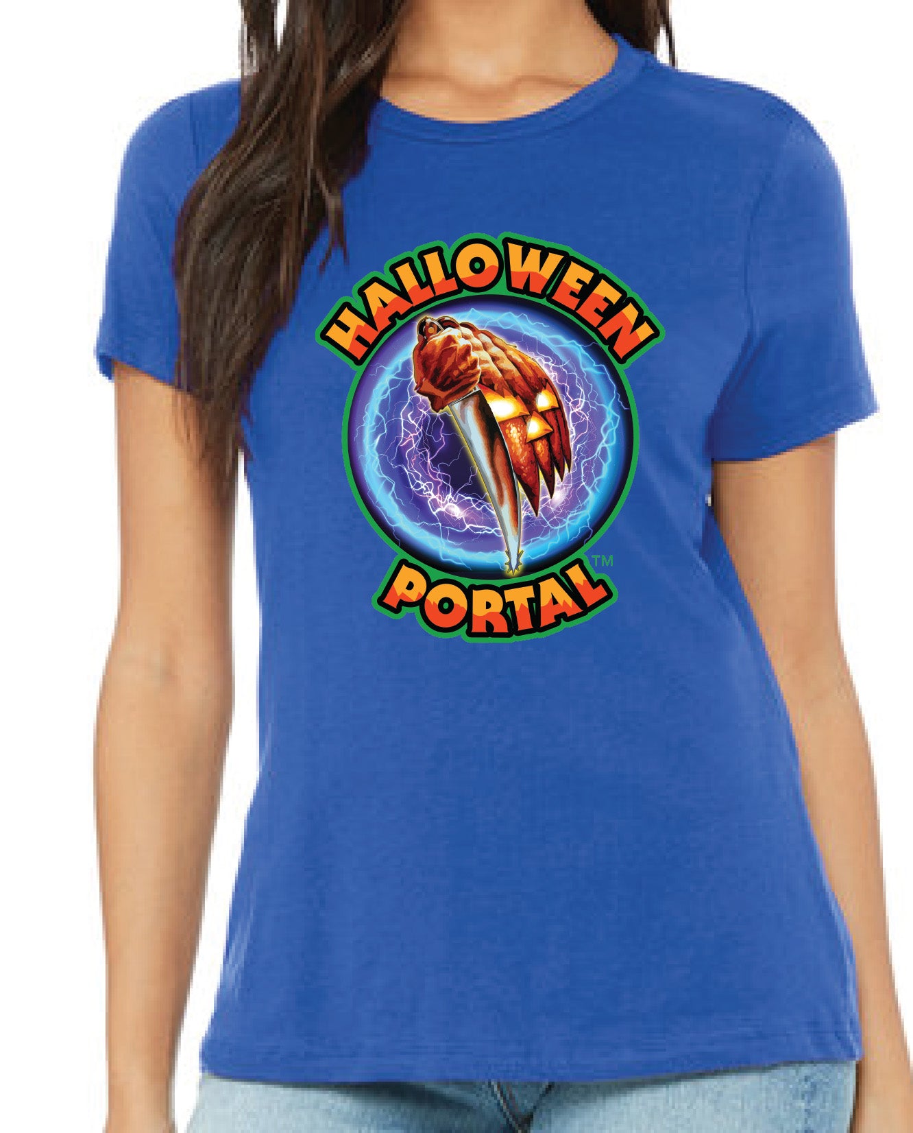 Halloween Portal Logo Women’s T-shirt – Royal Blue